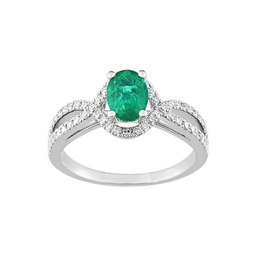 Diamant-smaragd-Ring