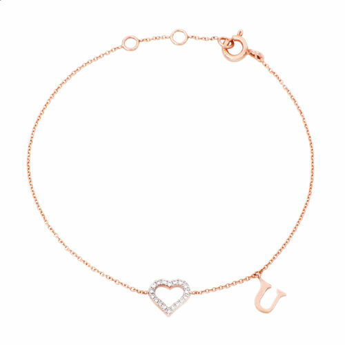 Roségold diamant herz Armband