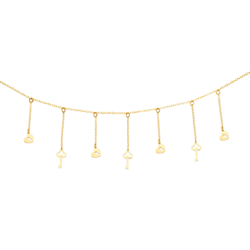 Goldkette mit schlüsselförmigem Anhänger