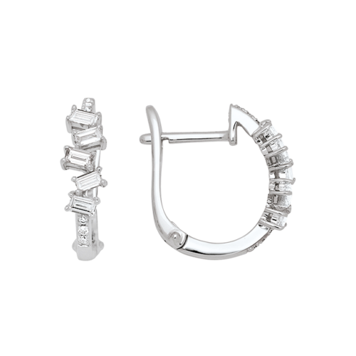 creolen mit baguette diamanten