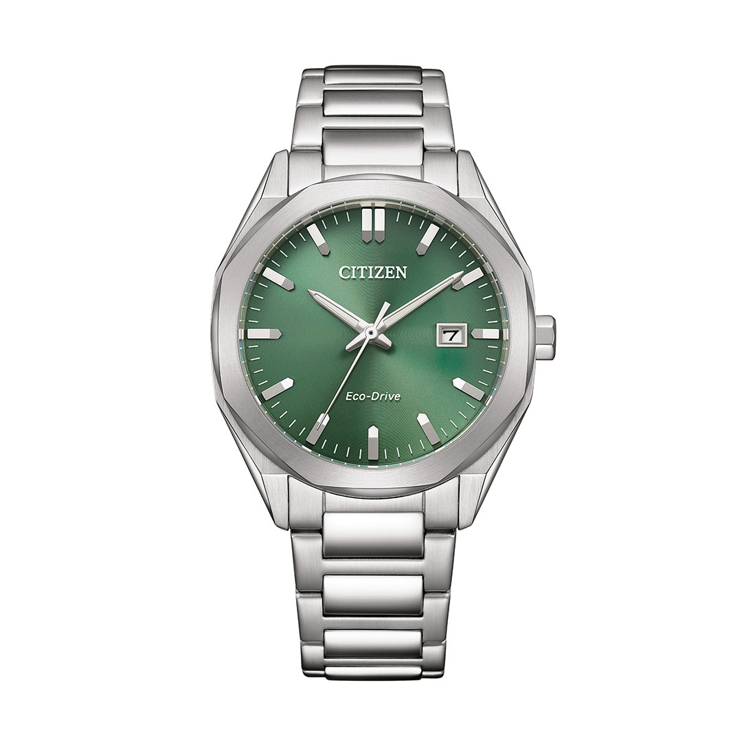 Citizen Eco Drive Uhr Edelstahl Grün BM7620-83Y