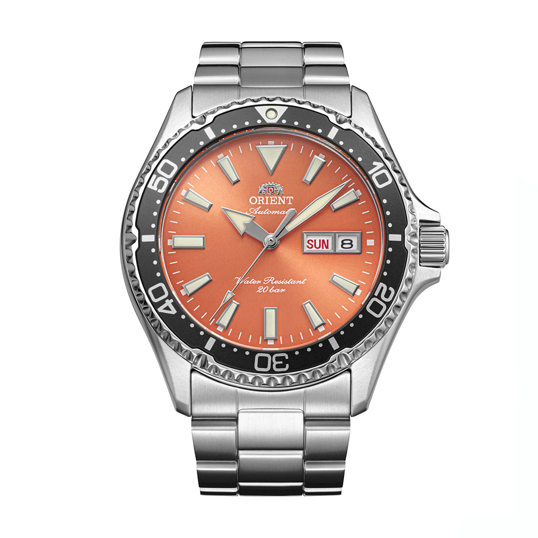 Orient Mako Uhr RA-AA0826Y Oranges Zifferblatt