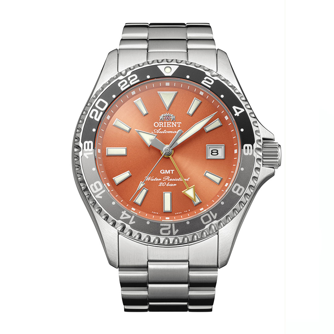 Orient Mako GMT Orange Uhr RA-BC0004Y